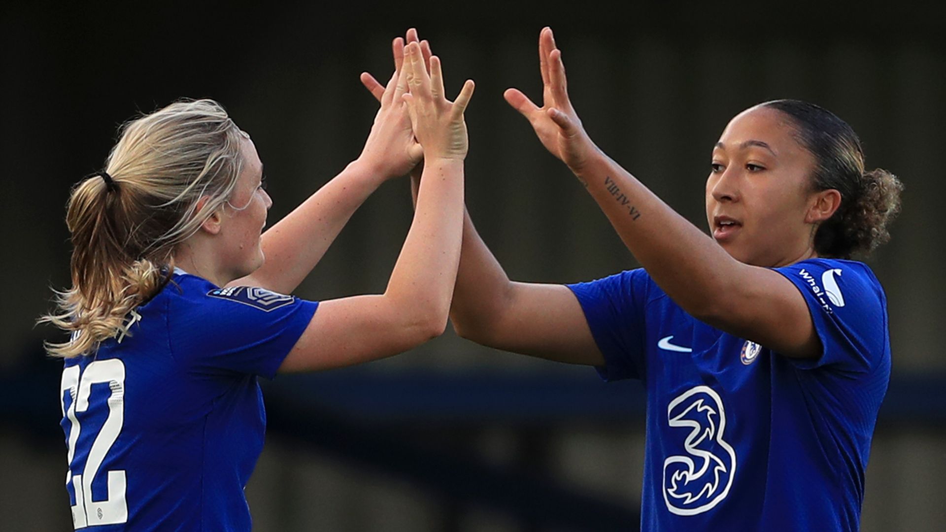 Chelsea 6-0 Leicester: Emma Hayes's side move one point behind Man Utd in the WSL title race

