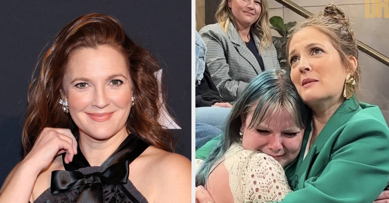 Drew Barrymore walked over and literally sat on a fan's lap after seeing her cry in the audience

