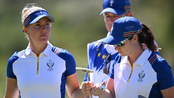 Solheim Cup: Team Europe impress in fourballs to sit 8-8 with Team USA heading into Sunday singles