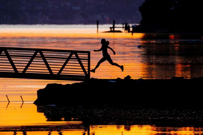 Silhouette of runner