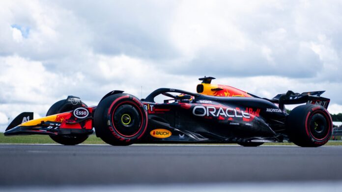 July 7, 2024, Towcester, United Kingdom: Dutch driver MAX VERSTAPPEN (Red Bull Racing) drives to the starting grid before the 2024 FIA Formula 1 British Grand Prix at Silverstone Circuit in Towcester, United Kingdom. (Cal Sport Media via AP Images)